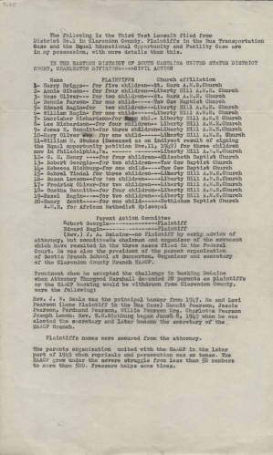 Essay, n.d., (Charleston, S.C.), Third test lawsuit...