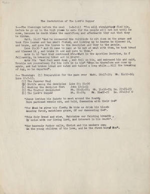Sermon, n.d., The [Institution] of the Lord's Supper, Joseph A. DeLaine, Sr.
