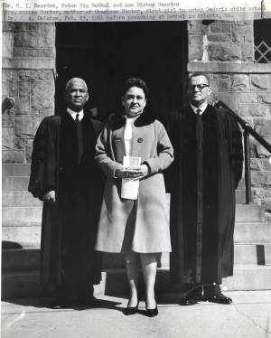 Photograph, 1964 Feb. 23, (Atlanta, G.A.), H.I. Bearden, Althea Hunter, and Joseph A. DeLaine, Sr.