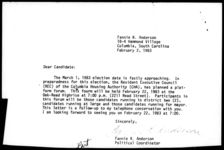 Modjeska Simkins Papers, Topical Papers, Campaigns, 1983-1984