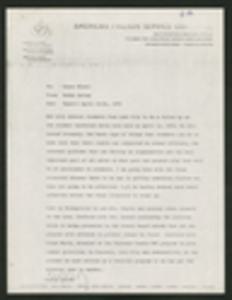 Administrative Report for American Friends Service Committee from Bobby Jolley to Hayes Mizell, April 15-21, 1974