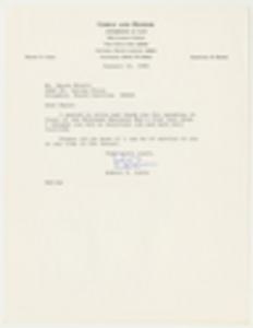 Letter to M. Hayes Mizell from Robert D. Coble Concerning the Midlands Business Men's Club, January 15, 1985