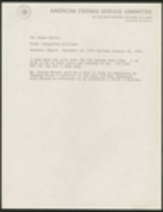 Administrative Report from Jacqueline Williams to M. Hayes Mizell, December 30, 1974-January 10, 1975