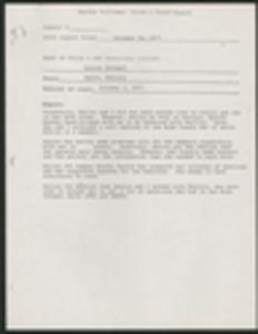 Administrative Report from Jacqueline Williams to M. Hayes Mizell, October 1, 1977