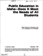Public education in Idaho : does it meet the needs of all students