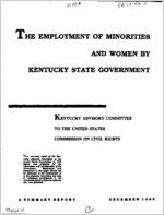 The employment of minorities and women by Kentucky state government