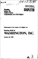 Enforcement of the Indian Civil Rights Act : hearing held in Washington, D.C., January 28, 1988