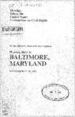 Urban minority economic development : hearing held in Baltimore, Maryland, November 17-18, 1981