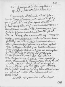 LeMoyne Reflections on Sanitation Strike March pp. 308-316 -- M.M.