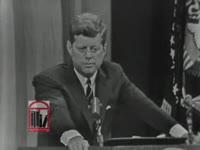 WSB-TV newsfilm clip of United States president John F. Kennedy speaking about the Albany Movement, 1962 August 1