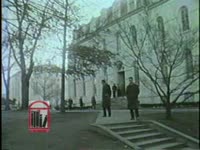 WSB-TV newsfilm clip of African American student Charlayne Hunter walking with other students on the campus of the University of Georgia in Athens, Georgia, 1961 January 17