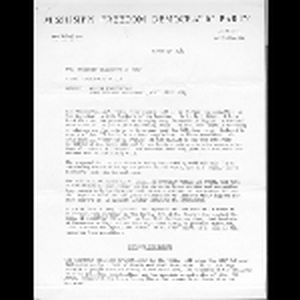 Memo, Mississippi Freedom Democratic Party to Northern supporters of MFDP; March 29, 1965