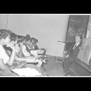 Rabbi Mantinband and a group of African American students; undated