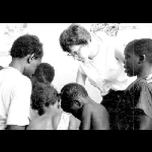 Local kids and Margie Hazelton; 1964