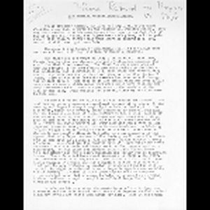 Residential freedom school report; August 1965