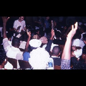 Mort Thomas helps run precinct 2 at Jake's Chapel in Greenville, Mississippi; August 5, 1964