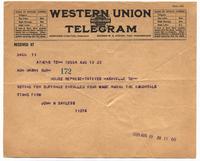 Telegrams to Harry T. Burn
