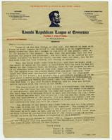 Open Letter from the Lincoln Republican League of Tennessee
