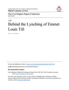 Behind the Lynching of Emmet Louis Till