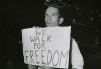 Protester with sign, Farmville, Va., [undated], #010