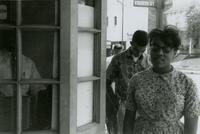Student protesters outside State Theater, Farmville, Va., August 1963, #094
