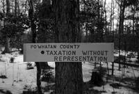 Sign ("Taxation"), Powhatan County, Va., 1962-1963