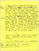 Handwritten notes on the aims of the Vietnam Veterans Against the War, 1971-1974